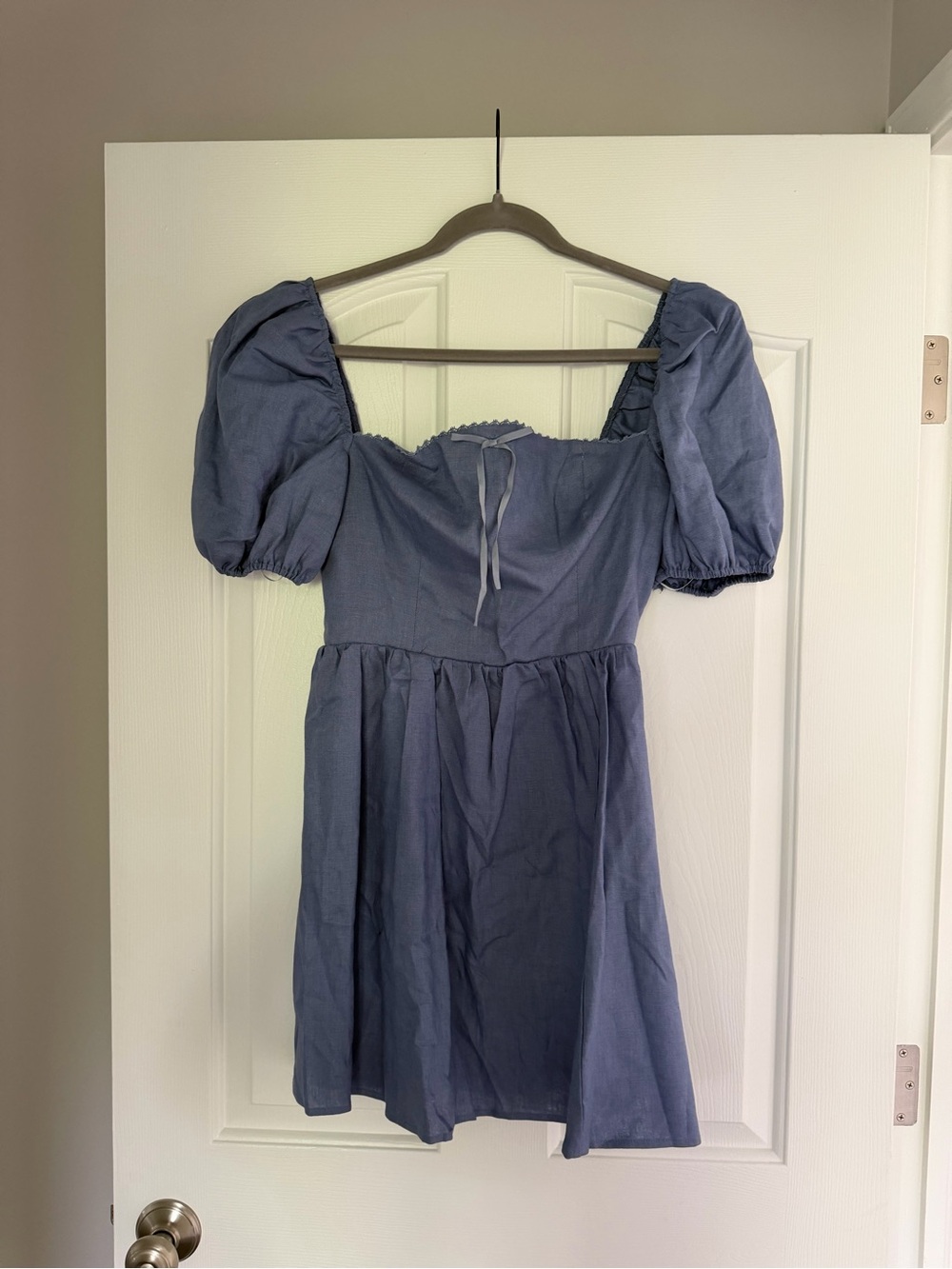 Reformation Periwinkle Square Neck Mini Dress